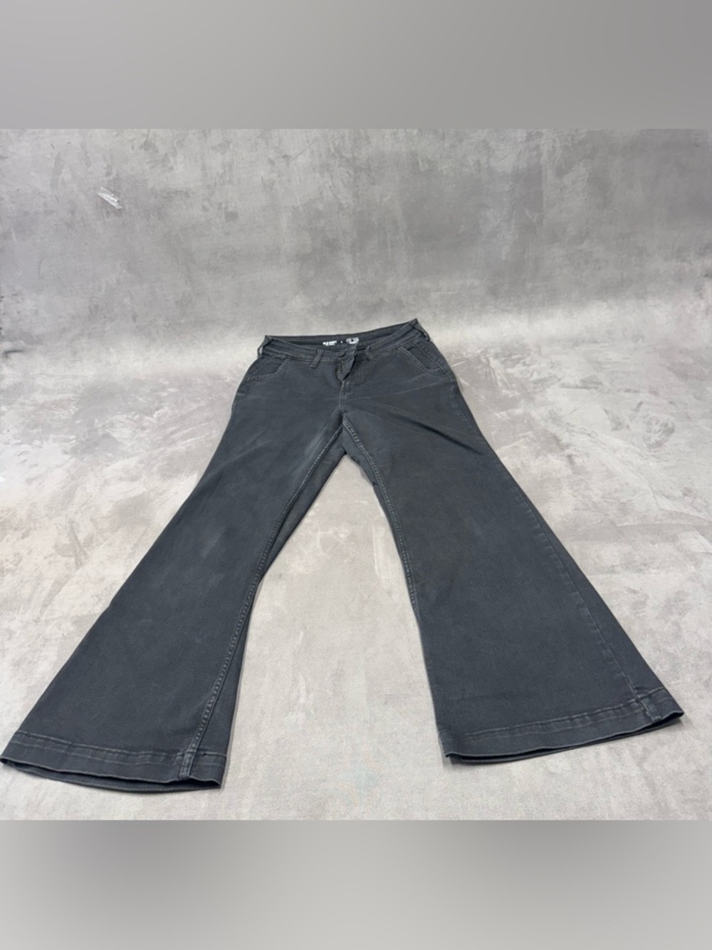 Old navy high waisted Women's Black Wide Leg Jeans flare stretchy size 8